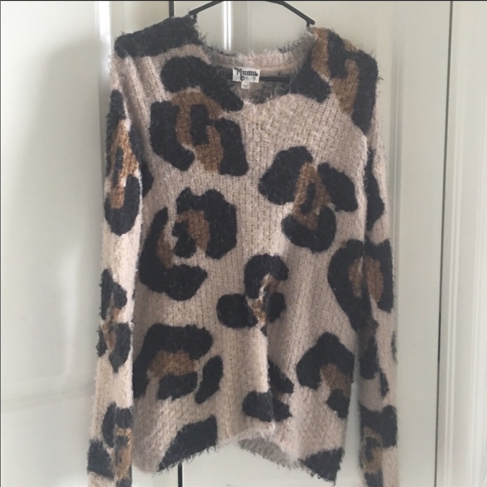 Show me your mumu leopard print oversized sweater